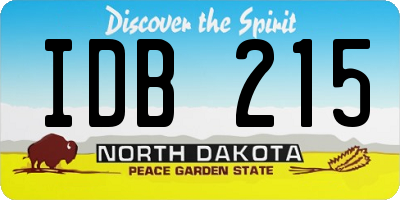 ND license plate IDB215