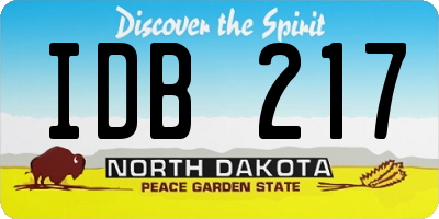 ND license plate IDB217