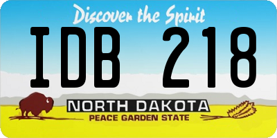 ND license plate IDB218