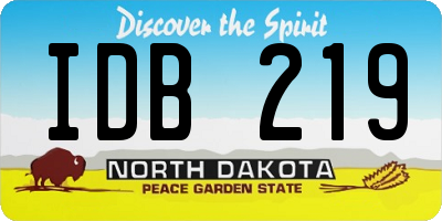 ND license plate IDB219