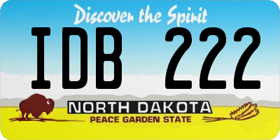 ND license plate IDB222