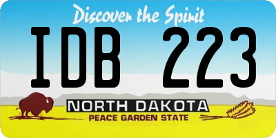 ND license plate IDB223