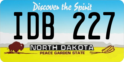 ND license plate IDB227