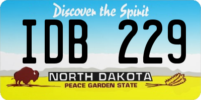 ND license plate IDB229