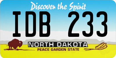 ND license plate IDB233