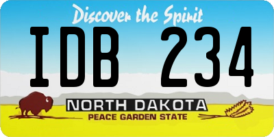 ND license plate IDB234