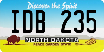 ND license plate IDB235