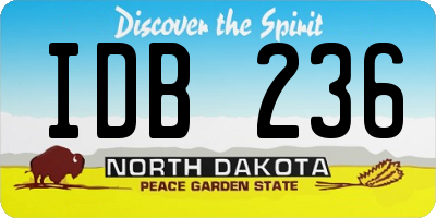 ND license plate IDB236