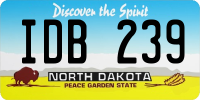 ND license plate IDB239