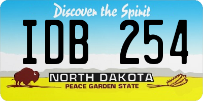 ND license plate IDB254
