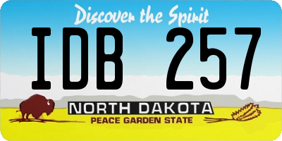 ND license plate IDB257