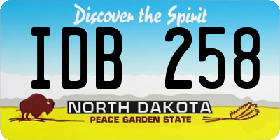 ND license plate IDB258
