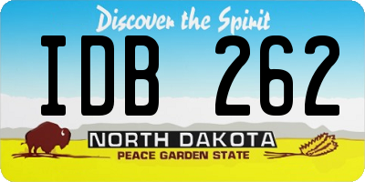 ND license plate IDB262
