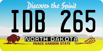 ND license plate IDB265