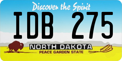 ND license plate IDB275