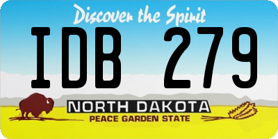 ND license plate IDB279