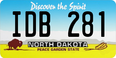 ND license plate IDB281