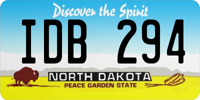ND license plate IDB294