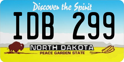 ND license plate IDB299