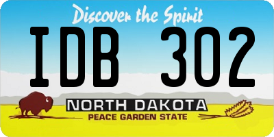 ND license plate IDB302