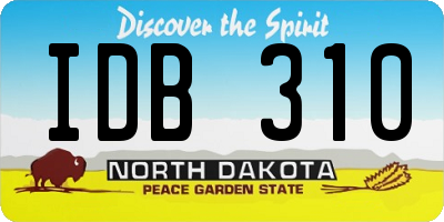 ND license plate IDB310