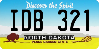 ND license plate IDB321