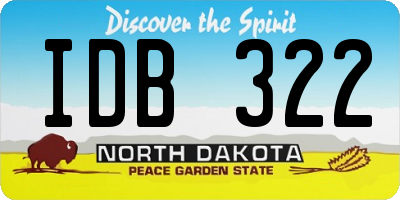 ND license plate IDB322