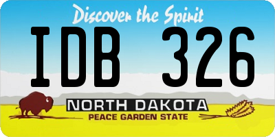 ND license plate IDB326