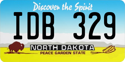 ND license plate IDB329