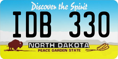 ND license plate IDB330