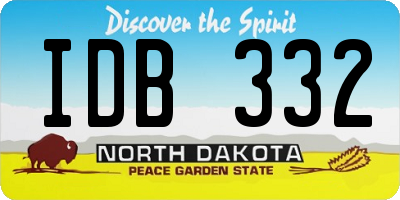 ND license plate IDB332