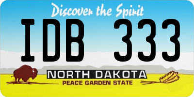 ND license plate IDB333