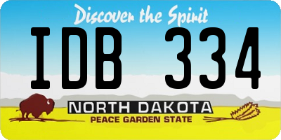 ND license plate IDB334