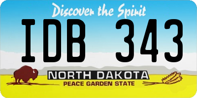ND license plate IDB343