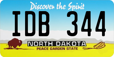 ND license plate IDB344