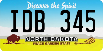 ND license plate IDB345