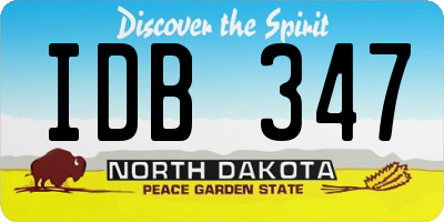 ND license plate IDB347