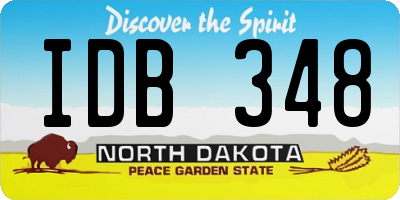 ND license plate IDB348