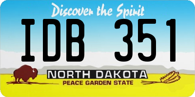 ND license plate IDB351