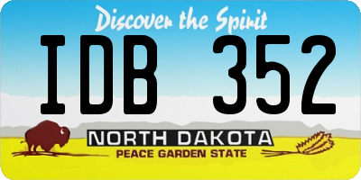 ND license plate IDB352