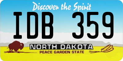 ND license plate IDB359
