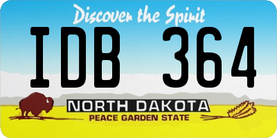 ND license plate IDB364