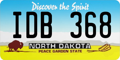 ND license plate IDB368