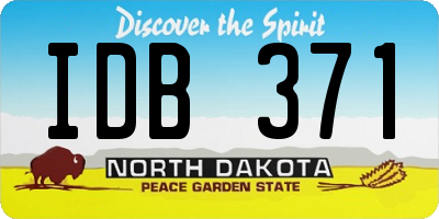 ND license plate IDB371