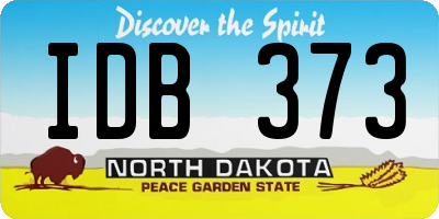 ND license plate IDB373