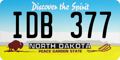 ND license plate IDB377