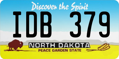 ND license plate IDB379
