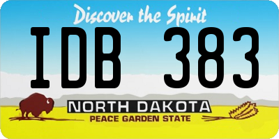 ND license plate IDB383