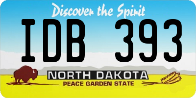 ND license plate IDB393