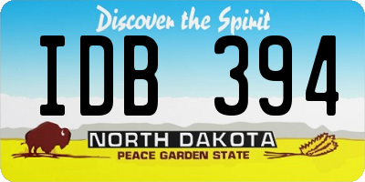 ND license plate IDB394